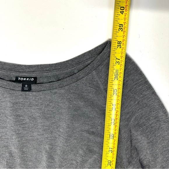 Torrid Skater Dress French Terry Heather Grey Dip Dye Ombre Drawstring Waist 12 - Picture 15 of 16